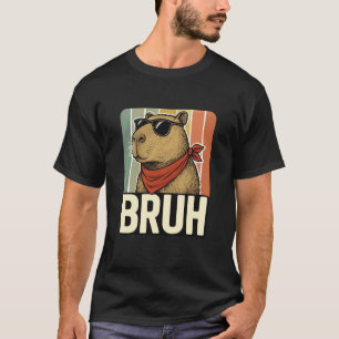T-shirt Calot Capybara Bruh Mème Rétro Vintage Style Graph