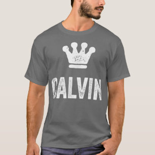 T-shirt Calvin le Roi Couronne & Nom Design pour Homme Cal