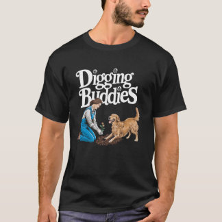 T-shirt Camarades de fouille amusants Femme jardinant avec