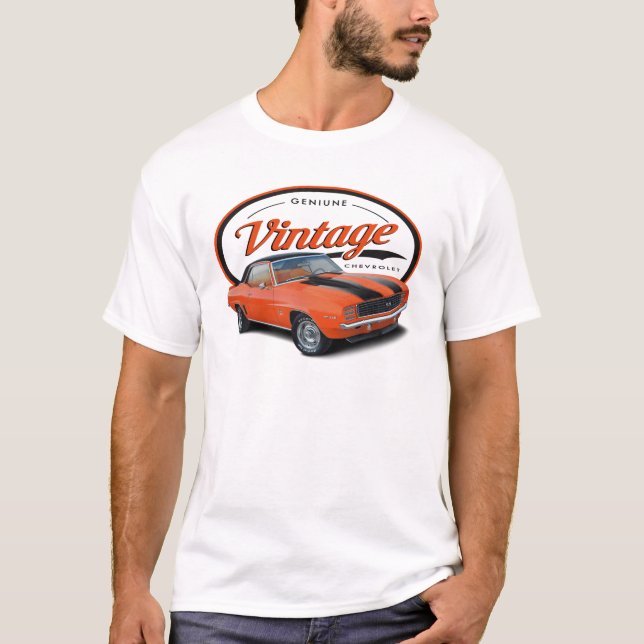 T-shirt Camaro orange vintage (Devant)