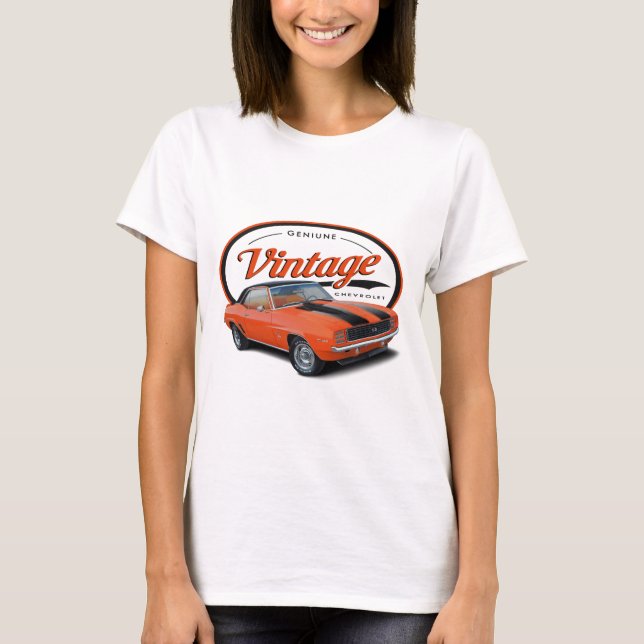 T-shirt Camaro orange vintage (Devant)