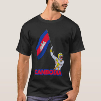 T-shirt Cambodge Cambodien Khmer Reamker Hanu Drapeau