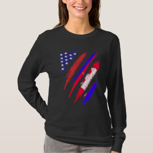 T-shirt Cambodge États-Unis Drapeau Cultivé USA Patriot He