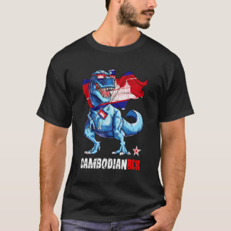 T-shirt Cambodianrex Drapeau cambodgien fière Dinosaure am