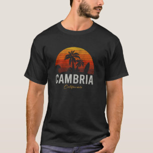 T-shirt Cambria California Retro Surfer Plage Vintage