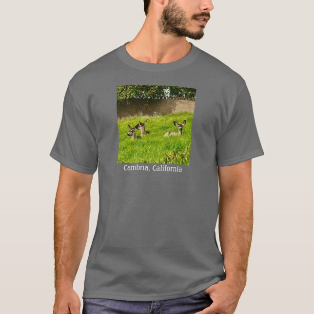 T-shirt Cambria, population de CA : 6 789; Cerf : 3 (Devant)
