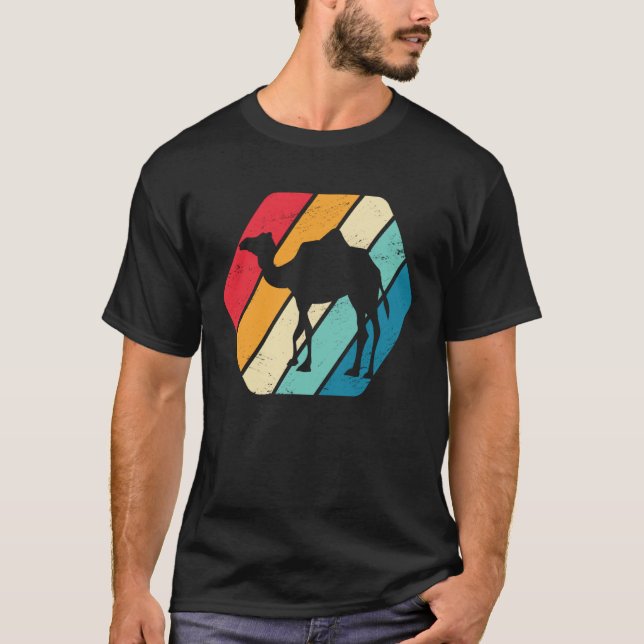 T-shirt Camel Dromedary Animal Wildlife  Retro (Devant)