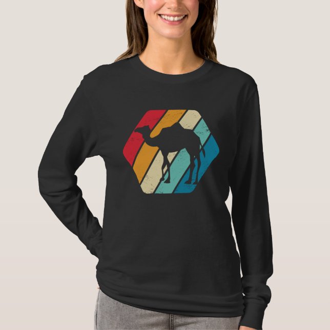 T-shirt Camel Dromedary Animal Wildlife  Retro (Devant)