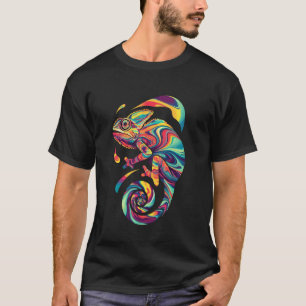 T-shirt Caméléon coloré abstrait Art accrocheur