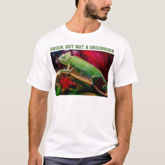 T-shirt Caméléon drôle vert mais pas un novice