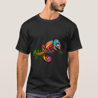 T-shirt Caméléon Lézard Arc-en-ciel