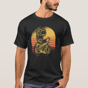 T-shirt Caméra Bird Retro Sunset Aperture Lens Photos Phot