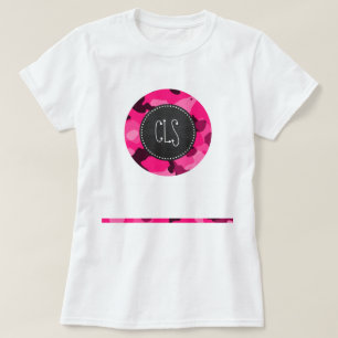 T-shirt Caméra rose profond ; aspect tableau noir