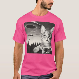 T-shirt Caméra vidéo Alien Cat Ufo Photo Feline Alien
