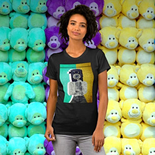 T-shirt Caméra vintage fille - Collage artistique
