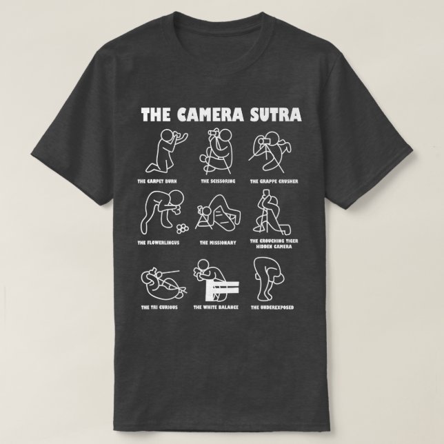 T-shirt Cameraman, photographe de la caméra Sutra Kamasutr (Design devant)