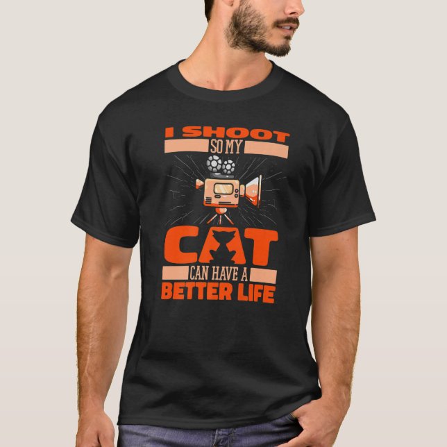 T-shirt Cameraman Vidéographie de chat Vidéographe Cameram (Devant)