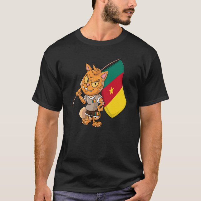 T-shirt Cameroon fan cat (Devant)