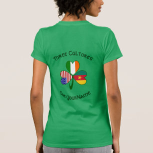 T-shirt Cameroon Irlande États-Unis Shamrock Féminin Perso