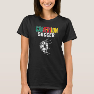 T-shirt Cameroun Bal De Football Sur Net Cameroun Football