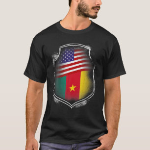 T-shirt Cameroun Cameroun USA drapeaux Cameroun Américain 