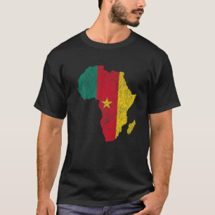 T-shirt Cameroun Drapeau Afrique Continent Silhouette Cade