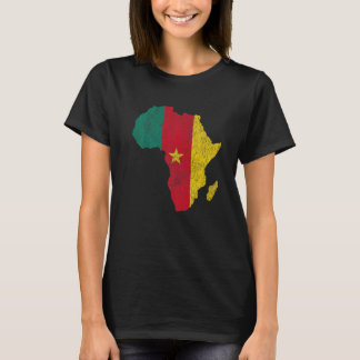 T-shirt Cameroun Drapeau Afrique Continent Silhouette Cade