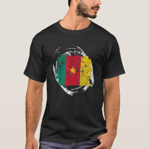 T-shirt Cameroun drapeau camerounais Fière Amour du Coeur