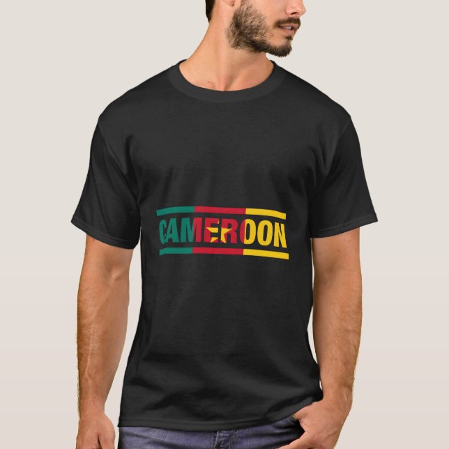 T-shirt Cameroun Drapeau La Lettrer Est Dans Mon Dna Camer (Devant)