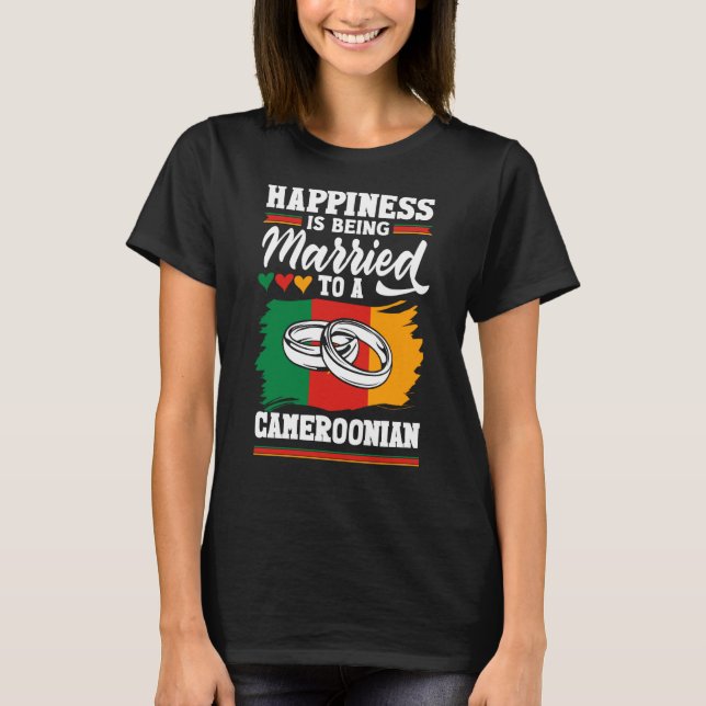 T-shirt Cameroun Le Bonheur Du Drapeau Est Marié À Un Jeu (Devant)