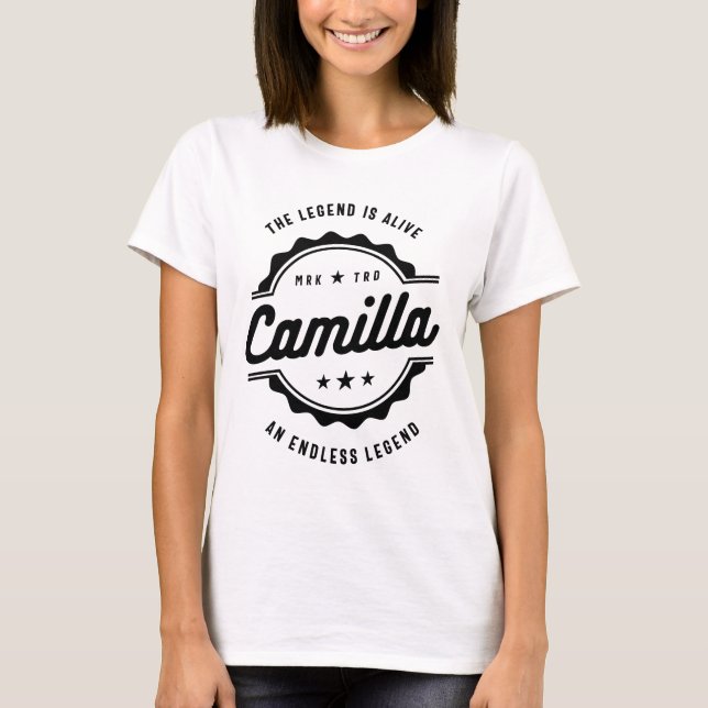 T-shirt Camilla Nom personnalisé Cadeau Anniversaire (Devant)