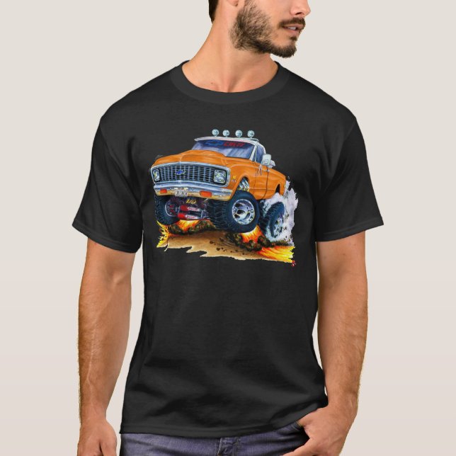T-shirt Camion 1970-72 d'orange de Chevy CK1500 (Devant)