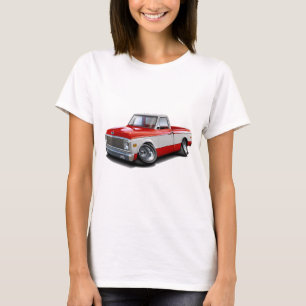 T-shirt Camion 1970-72 Rouge-Blanc de Chevy C10