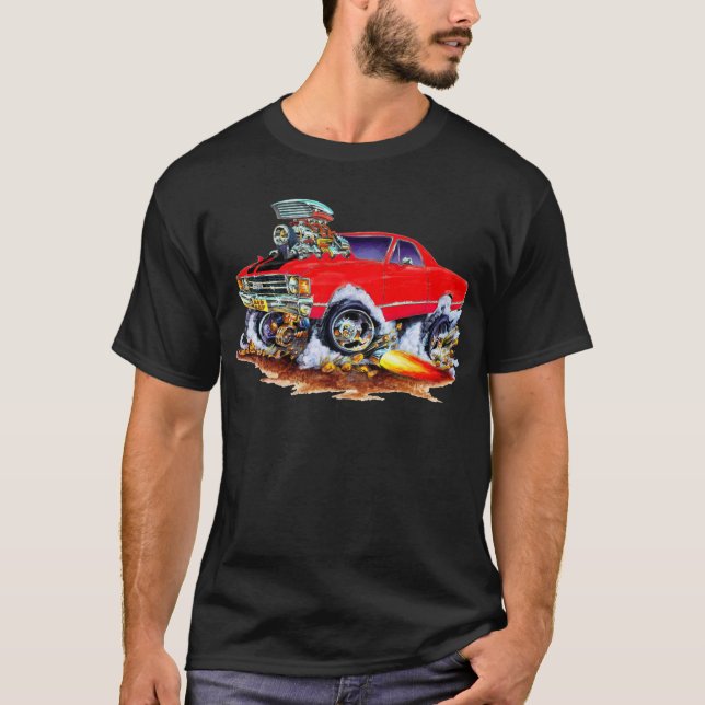 T-shirt Camion 1971-72 de monstre 4x4 Rouge-Noir d'EL (Devant)