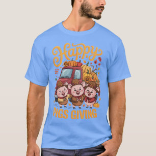 T-shirt Camion à cochons transportant des citrouilles