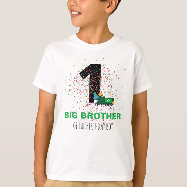 T-shirt Camion à ordures personnalisées Anniversaire Frère (Devant)