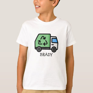 T-shirt Camion à ordures/recyclage graphique avec nom d'en