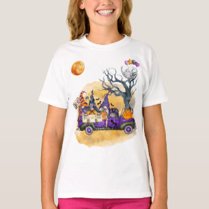T-shirt Camion Avec 3 Gnomes, 2 Jack O'Lanterns & Ghost