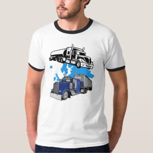 T-shirt Camion-citerne de transport mondial et semi-remorq