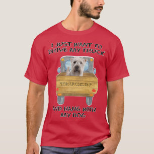 T-shirt Camion Conduite Chien Doux Revêtu Roue Terrier