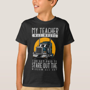 T-shirt Camion Conduite Stare Out Fenêtre Plaisanterie Tr