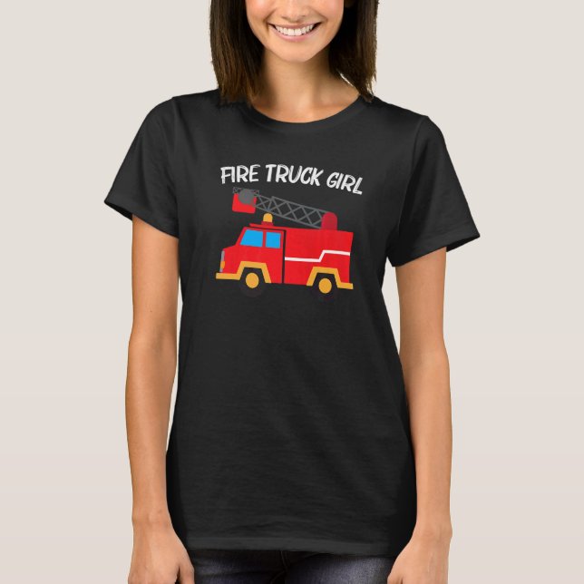 T-shirt Camion cool D'Incendie Pour Filles Camion D'Incend (Devant)