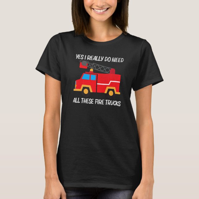 T-shirt Camion cool-Feu Pour Hommes Femmes Camion-Feu Pour (Devant)