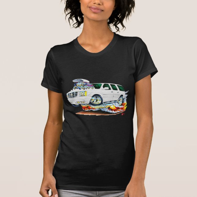 T-shirt Camion de blanc de Cadillac Escalade (Devant)