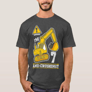 T-shirt Camion de construction 7e anniversaire 7 ans
