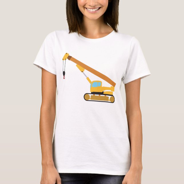 T-shirt Camion de construction de grue (Devant)