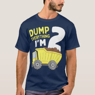 T-shirt Camion de construction pour enfants 2e anniversair