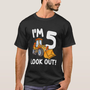 T-shirt Camion de construction pour enfants 5e anniversair