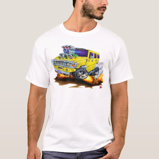 T-shirt Camion de jaune de H2 de Hummer (Devant)