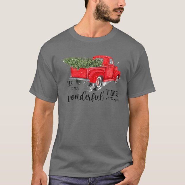 T-shirt Camion De Noël C'Est Le Moment Le Plus Merveilleux (Devant)